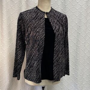 Notations size‎ medium petite Black velvet with Silver shimmer stretch dressy